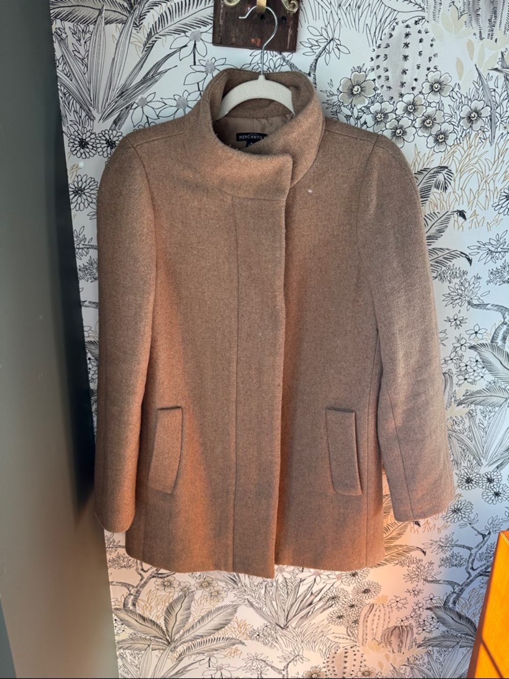 J. Crew Camel Wool-Blend Pea Coat